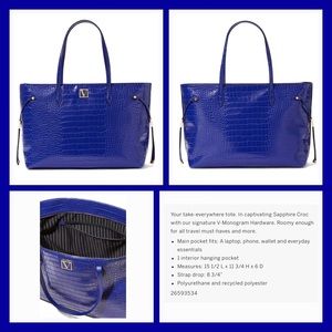 Sapphire Croc Victoria’s Secret Tote Bag Satchel Travel Blue Carryall Handbag